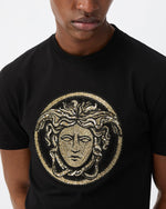 image, Premium Versace Embroidered Cotton-Jersey Slim T-Shirt