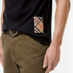 image, Premium Burberry Slim Fit Check Cashmere Patch Cotton T-shirt