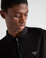 image, Premium Prada Piqué polo shirt with Re-Nylon details