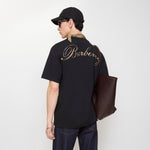 image, Premium Burberry Relaxed Fit Check Cursive Logo Cotton T-shirt