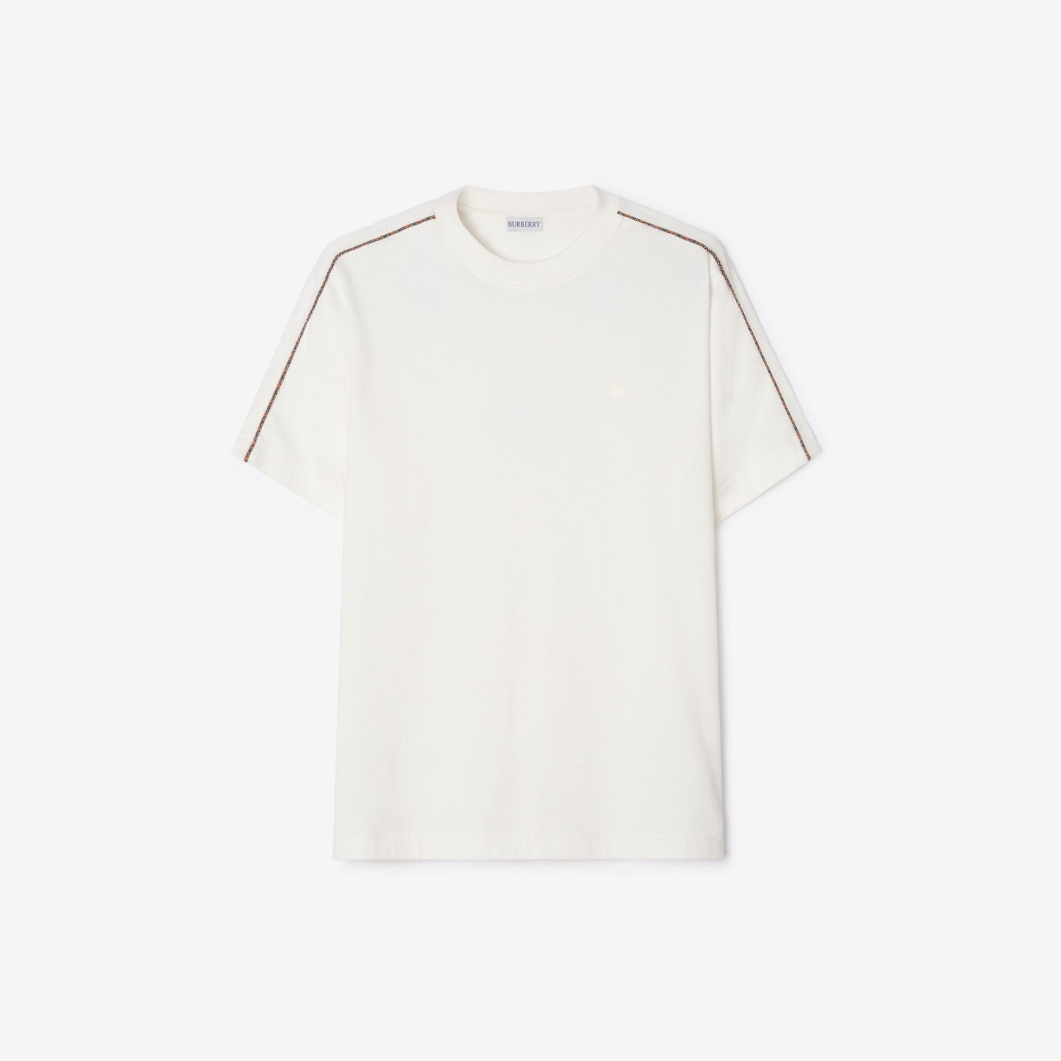 Premium Burberry Slim Fit Check Piping Cotton T-shirt
