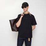 image, Premium Burberry Relaxed Fit Check Cursive Logo Cotton T-shirt