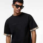 image, Premium Burberry Relaxed Fit Check Trim Cotton T-shirt
