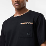 Premium Burberry Relaxed Fit Check Trim Cotton T-shirt