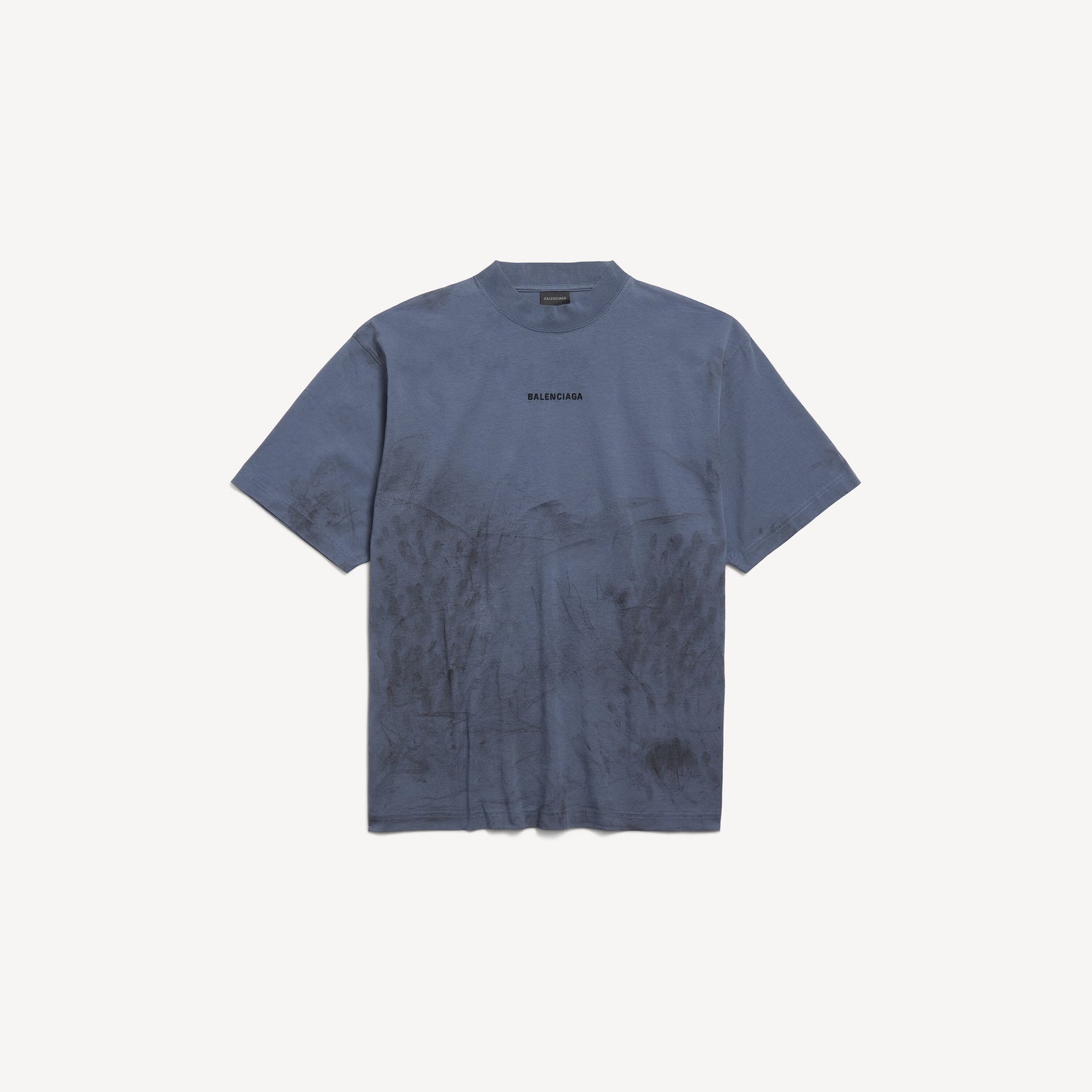 Premium Balenciaga Men's Balenciaga Back Medium Fit T-shirt in Faded Dark Blue/black