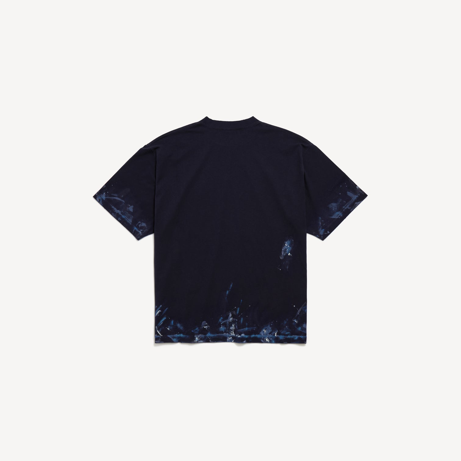 Premium Balenciaga Men's Paint Splatter Medium Fit T-shirt in Navy
