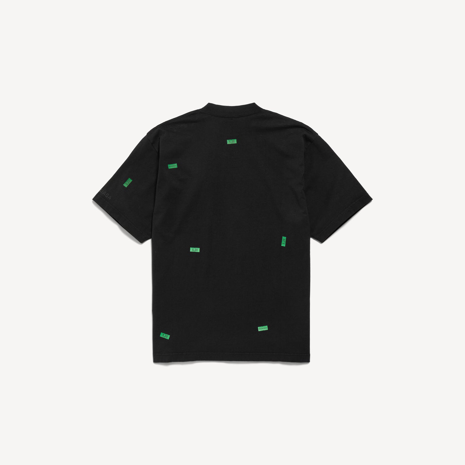 Premium Balenciaga Men's 520 Stickers Medium Fit T-shirt in Black/green