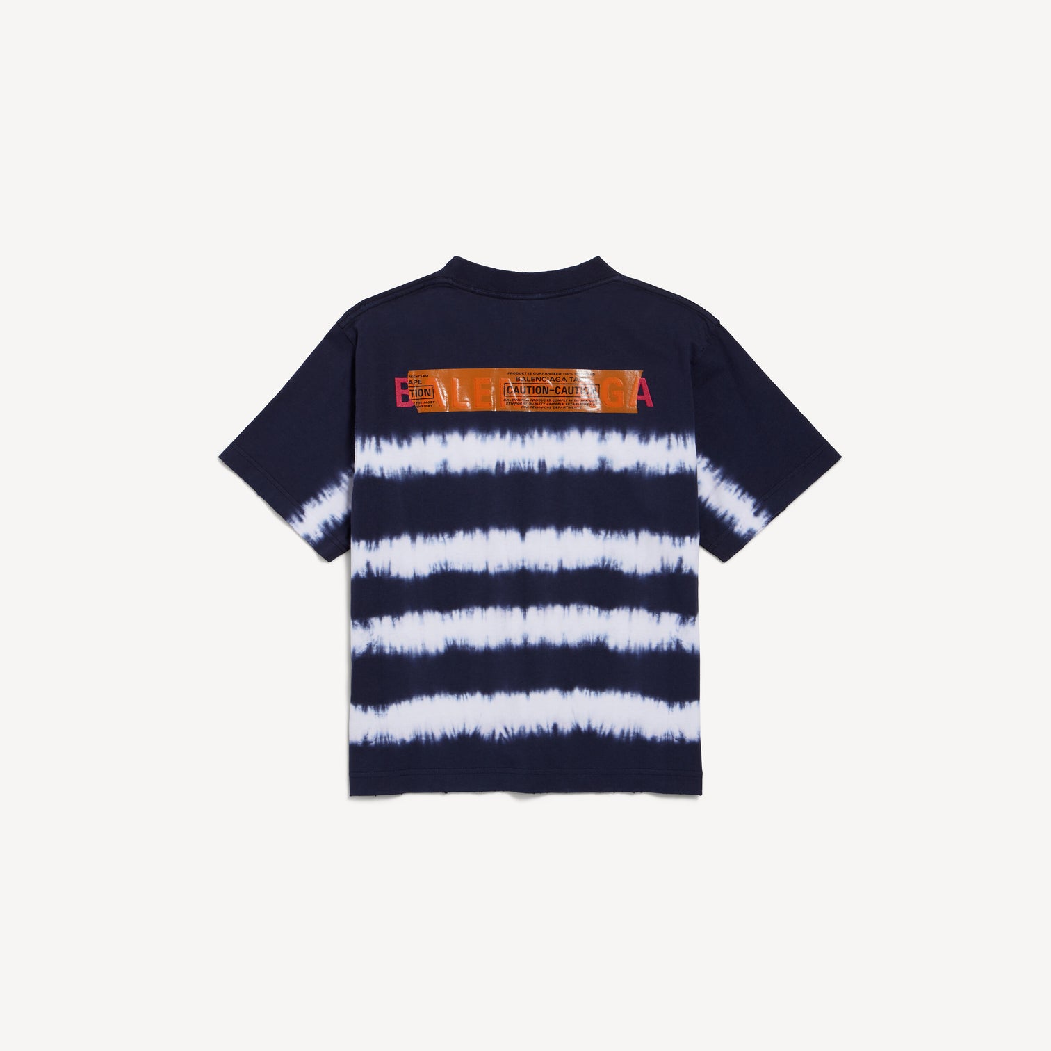 Premium Balenciaga Men's Taped And Dyed Medium Fit T-shirt in Navy/white