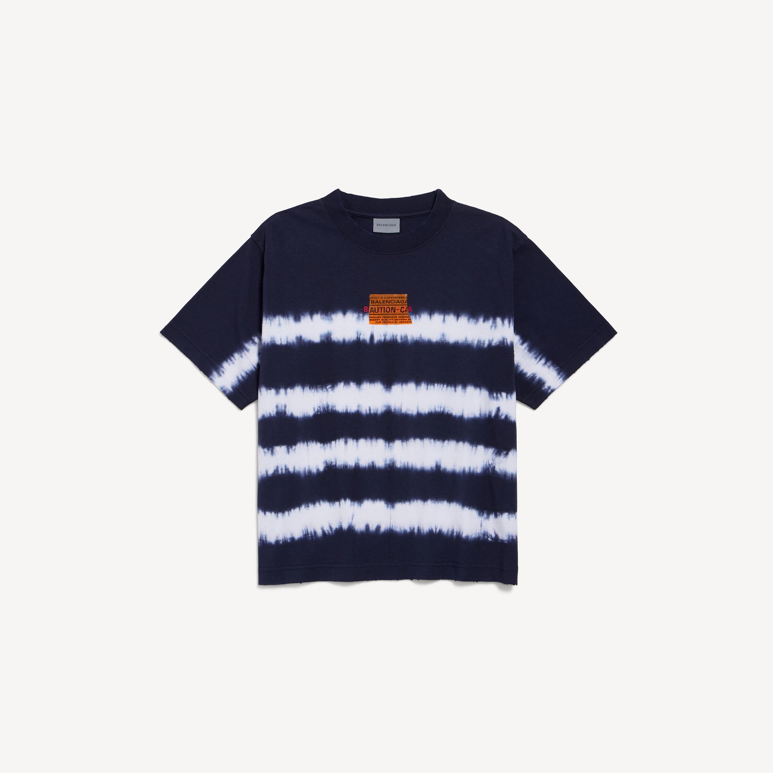 Premium Balenciaga Men's Taped And Dyed Medium Fit T-shirt in Navy/white