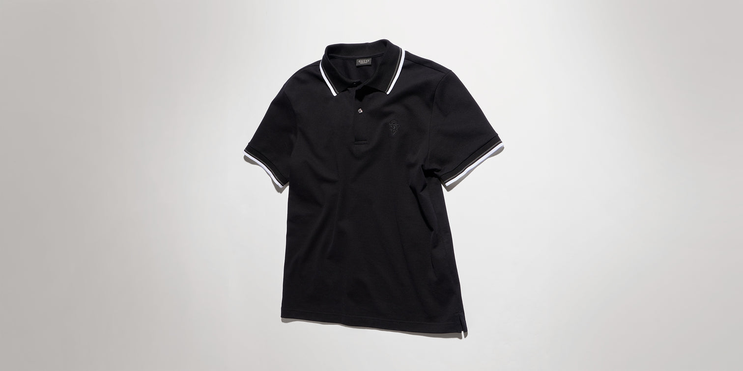Premium Gucci Cotton piquet polo shirt with embroidery