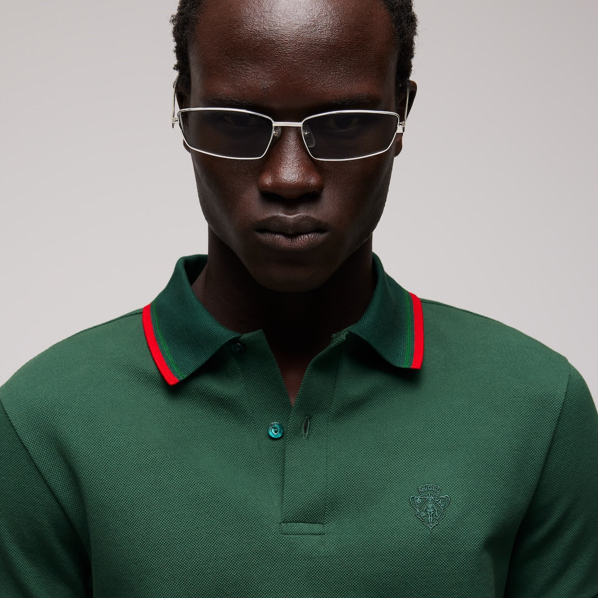 Premium Gucci Cotton piquet polo shirt with embroidery