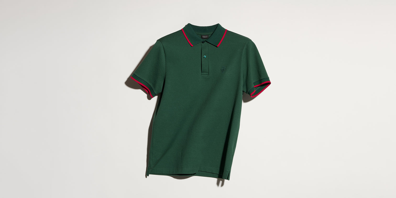 Premium Gucci Cotton piquet polo shirt with embroidery