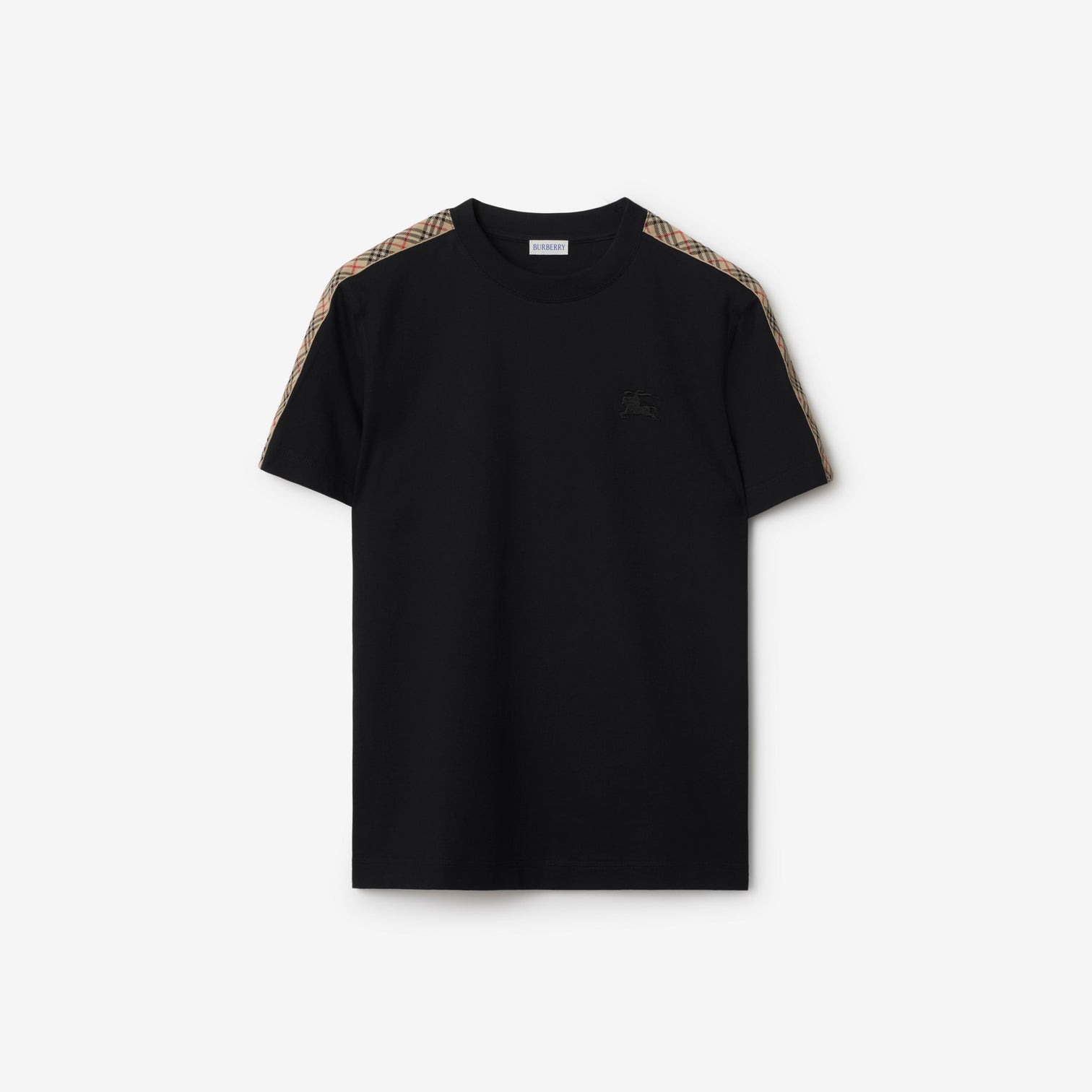 Premium Burberry Slim Fit Check Trim Cotton T-shirt