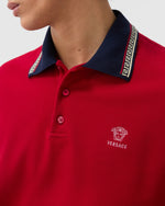 image, Premium Versace Embroidered-Logo Cotton Piqué Polo