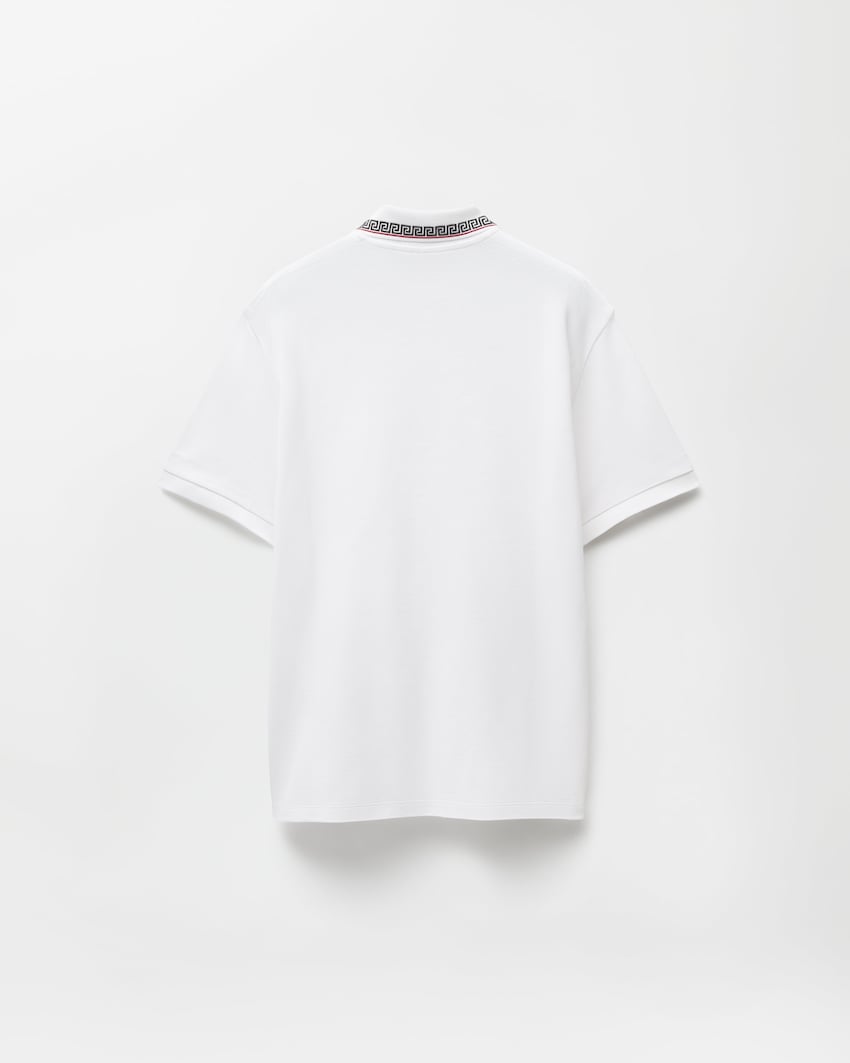 Premium Versace Embroidered-Logo Cotton Piqué Polo