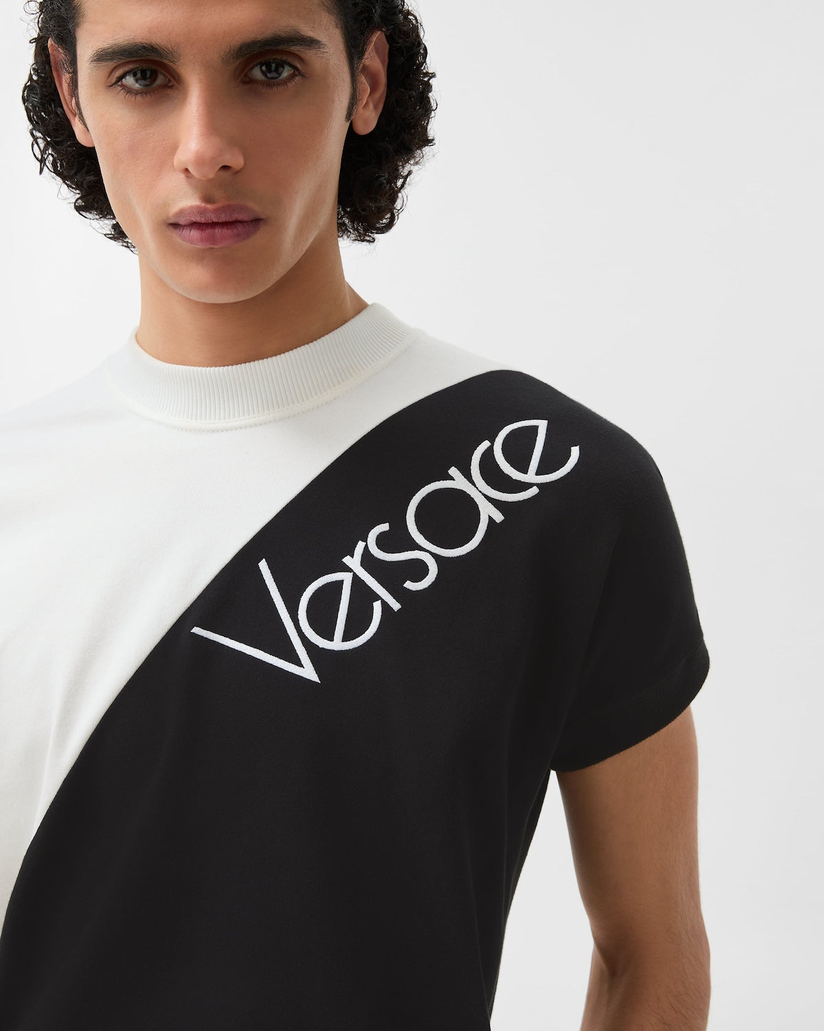 Premium Versace Embroidered-Logo Stretch Cotton-Jersey Slim T-Shirt