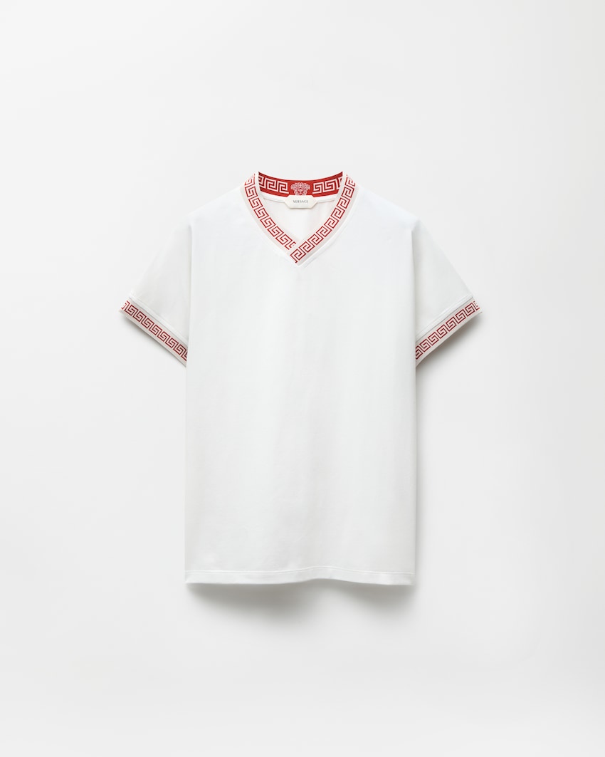 Premium Versace Jacquard Stretch Cotton-Jersey Slim T-Shirt