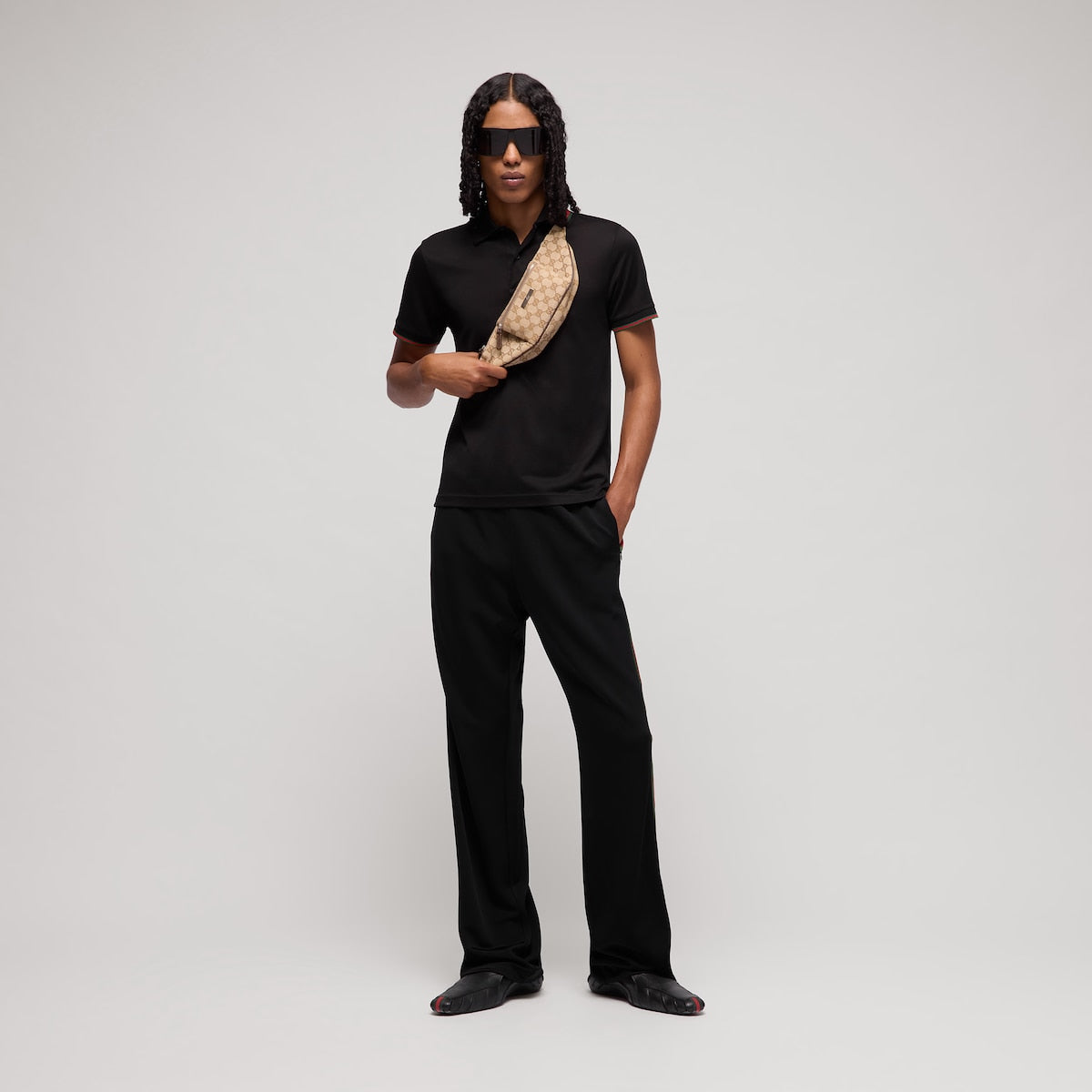 Premium Gucci Silk jersey polo shirt with Web