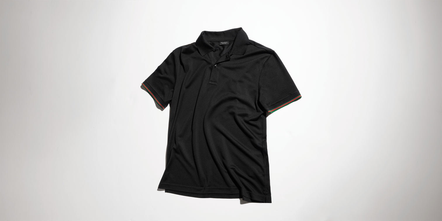 Premium Gucci Silk jersey polo shirt with Web
