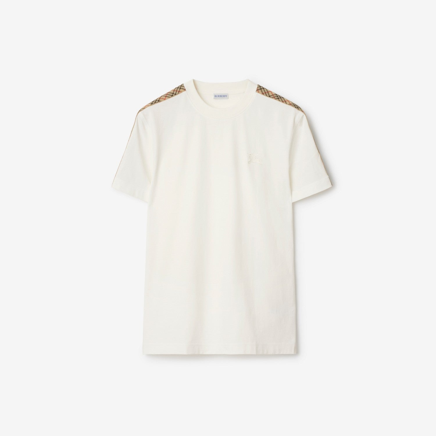 Premium Burberry Slim Fit Check Trim Cotton T-shirt
