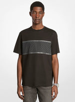 image, Premium Michael Kors Signature Logo Striped Cotton T-Shirt