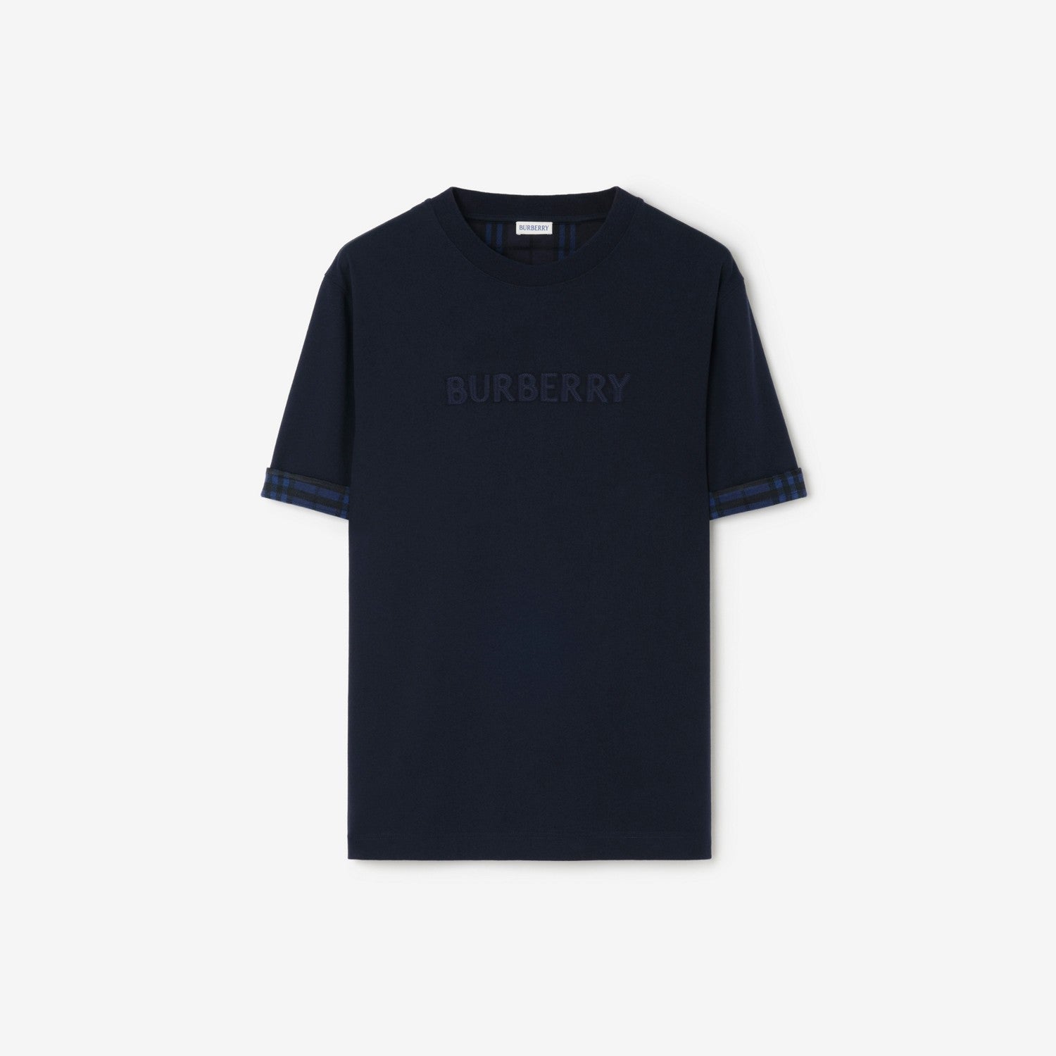 Premium Burberry Relaxed Fit Check Trim Cotton T-shirt