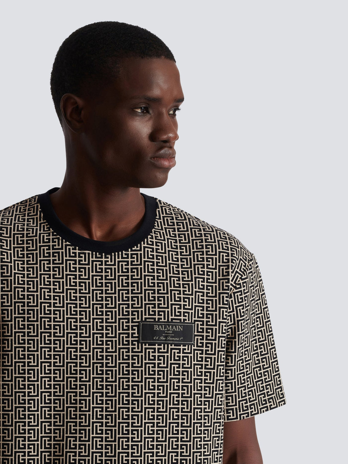 Premium Balmain PB Labyrinth jacquard T-shirt