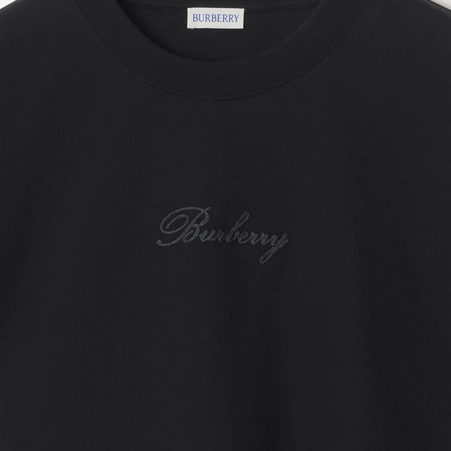 Premium Burberry Relaxed Fit Check Cursive Logo Cotton T-shirt