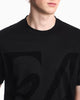 Premium Emporio Armani T-shirt in mixed lyocell jersey with maxi flock logo