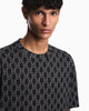 Premium Emporio Armani Jersey T-shirt in lyocell blend with all-over logo print