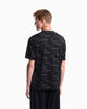 Premium Emporio Armani Jersey T-shirt in lyocell blend with all-over logo print