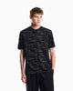 Premium Emporio Armani Jersey T-shirt in lyocell blend with all-over logo print