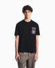 Premium Emporio Armani Heavy jersey T-shirt with embroidered logo patch