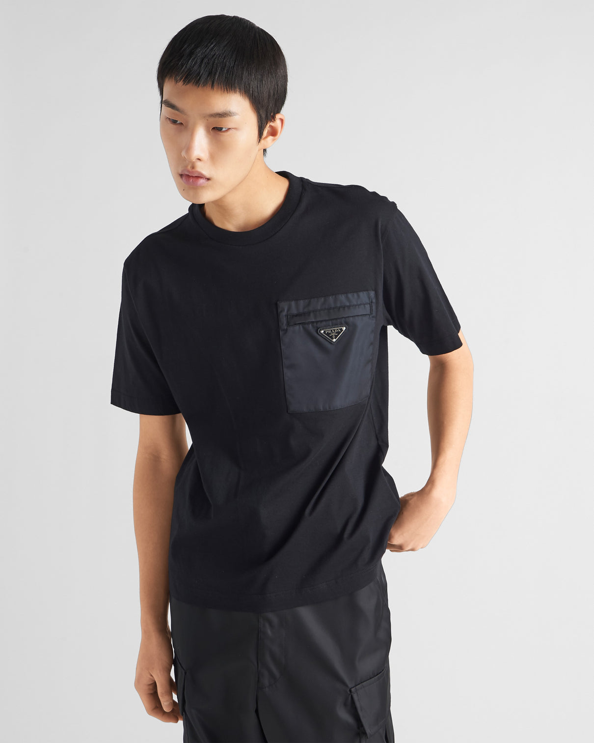 Premium Prada Re-Nylon and jersey T-shirt
