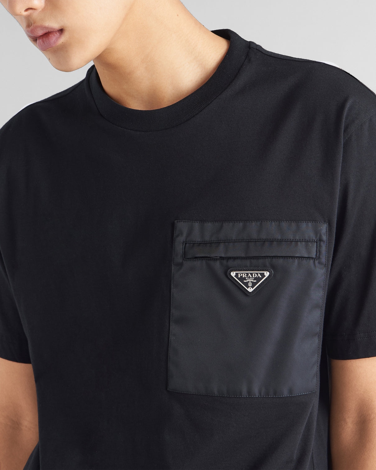 Premium Prada Re-Nylon and jersey T-shirt