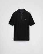 image, Premium Prada Piqué polo shirt with Re-Nylon details