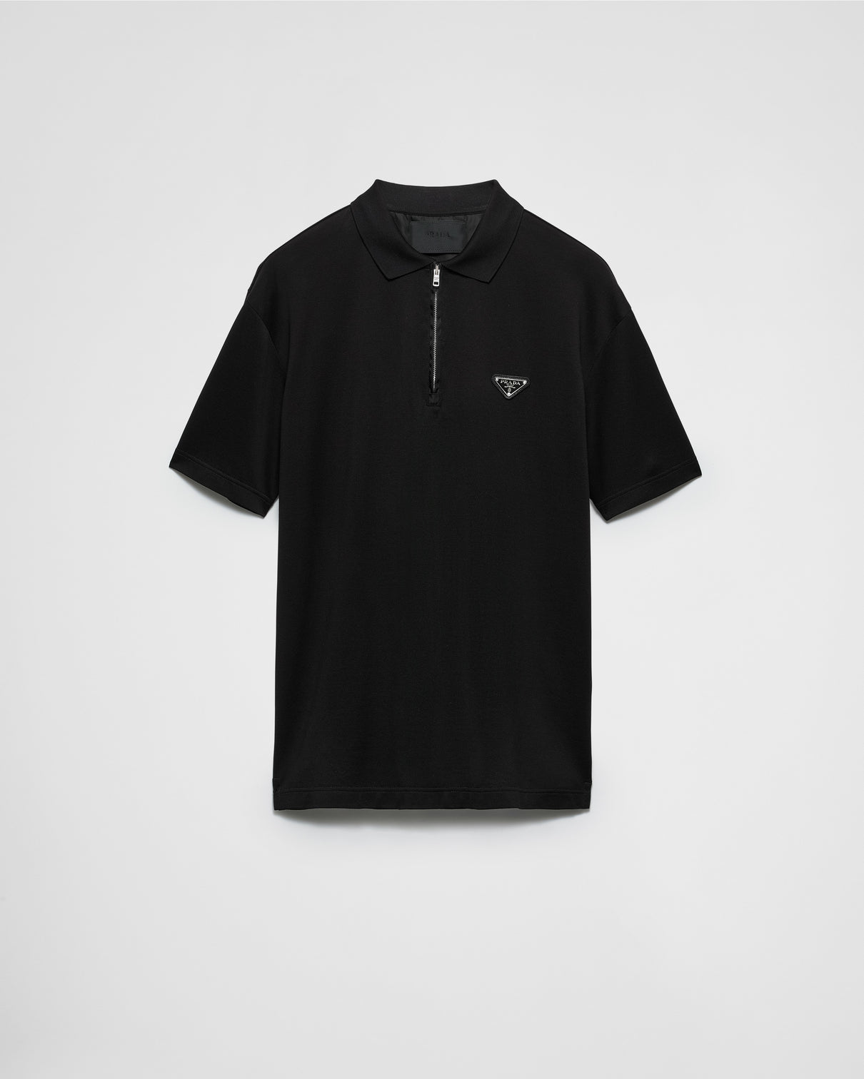 Premium Prada Piqué polo shirt with Re-Nylon details