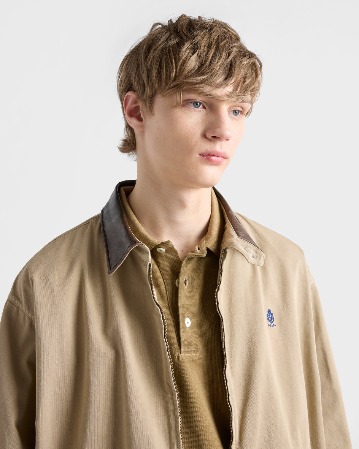 Premium Prada Garment-dyed cotton polo shirt