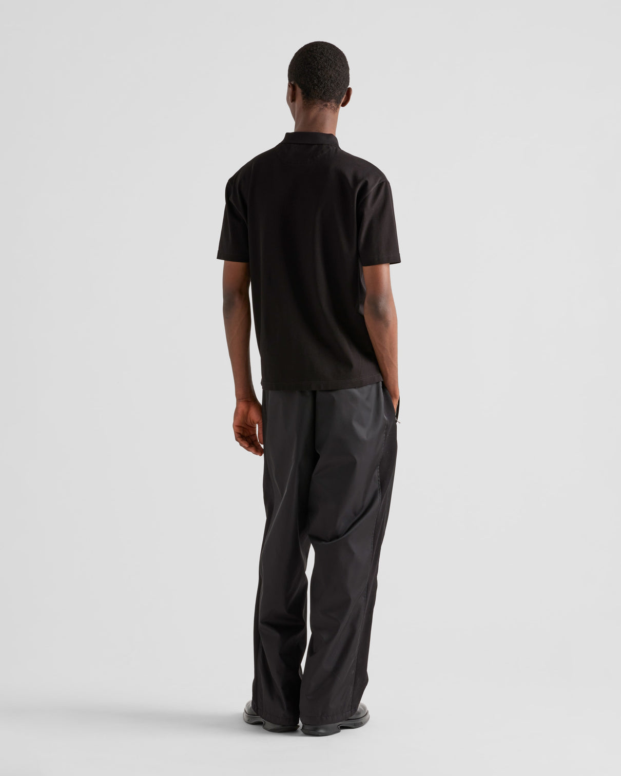 Premium Prada Piqué polo shirt with Re-Nylon details