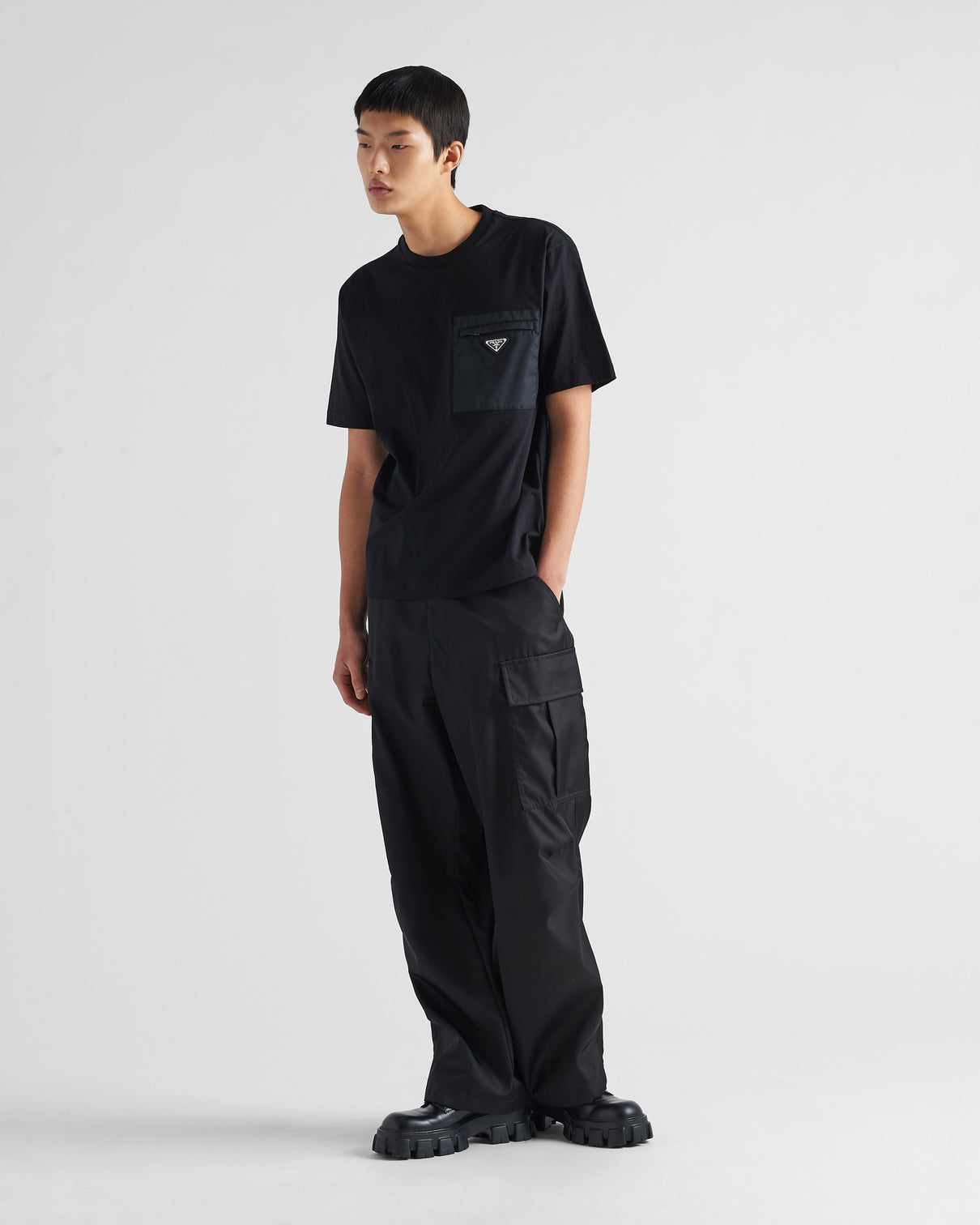 Premium Prada Re-Nylon and jersey T-shirt