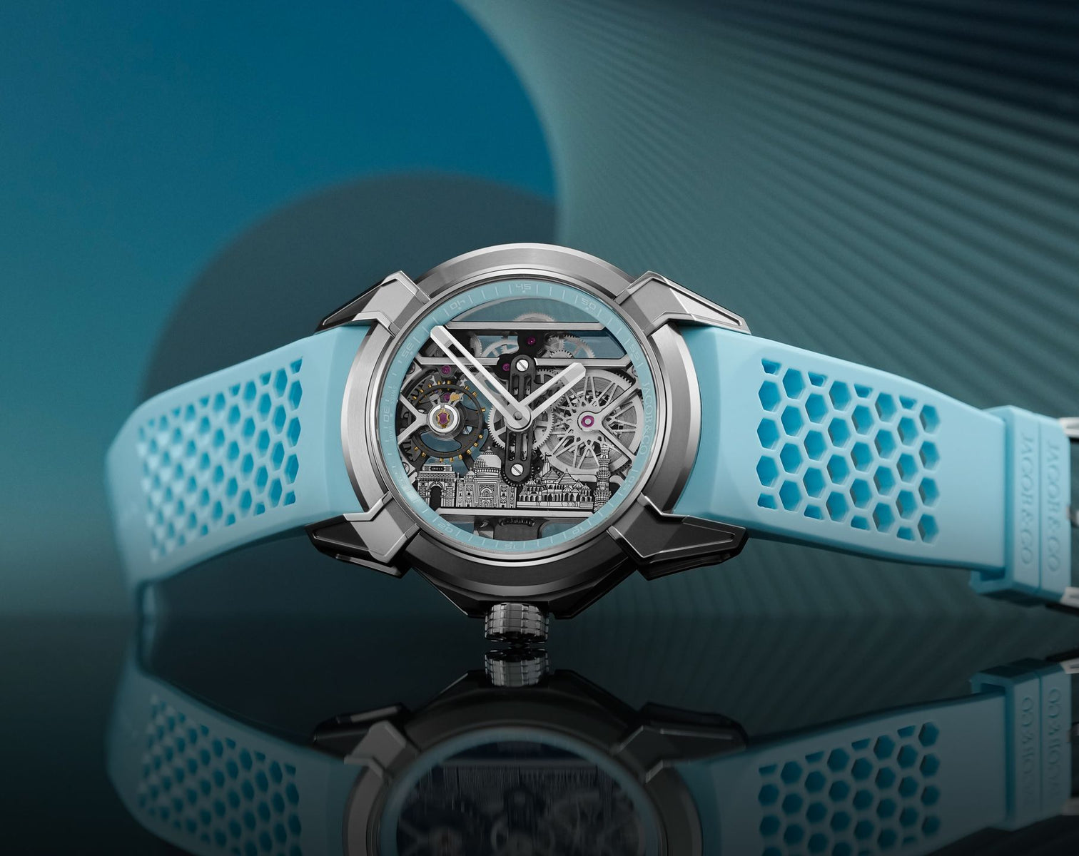Jacob & Co. Epic X Titanium Powder Blue Neoralithe Inner Ring (Wonders of India Edition)